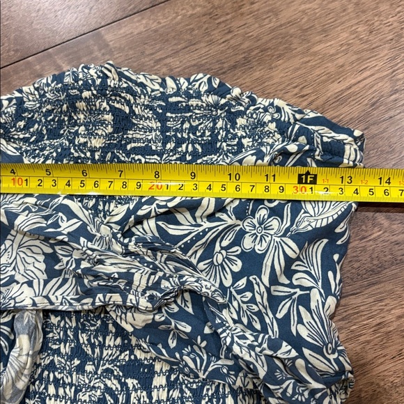 Patrons of peace teal floral strapless romper jumpsuit. Large NWT - Picture 7 of 10